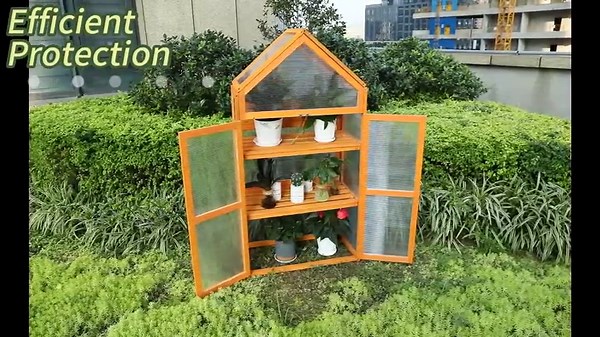 LYNSLIM Cold Frame Greenhouse, 2 Tier Wooden Portable Greenhouse, Raised Flower Planter Box for Outdoor Indoor (Cold Frame Greenhouse)