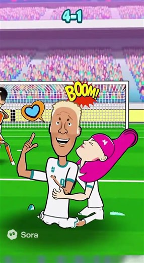 Epic 4 1 Goal Celebration! 😹⚽ | Cartoon Soccer Chaos #barcelona #FunnySoccer #CartoonSoccer