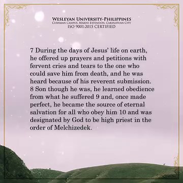 3.6K views | Daily Bible Reading Guide Hebrews 5:7-10 7 During the...