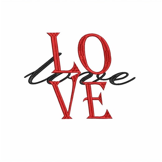 Love Embroidery Design | Valentine Machine Embroidery File | Romantic Word Art | Wedding Gift Stitch Design | Digital Download - Etsy