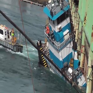 746K views · 240 shares | Rescue The Ship Stuck Under The Bridge | Ocean World. | Facebook