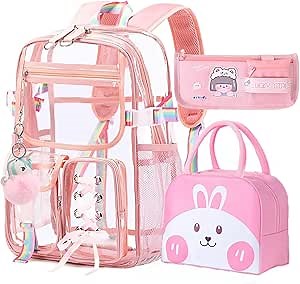 Amazon.com | ACEIOT Clear Backpack for Women, Transparent Backpack Stadium Approved, Clear Bookbag, Clear Backpack Heavy Duty for School | Kids' Backpacks