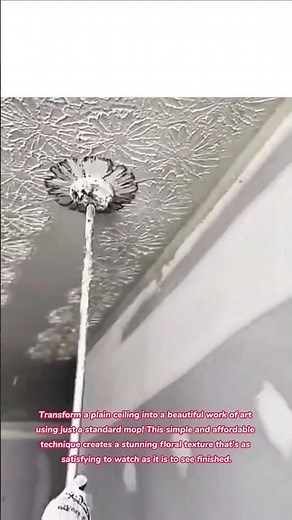 🌸 DIY Ceiling Texture with a MOP! 🏠✨ #home #homedecor #how #diy #tips #tricks #lifehacks #design