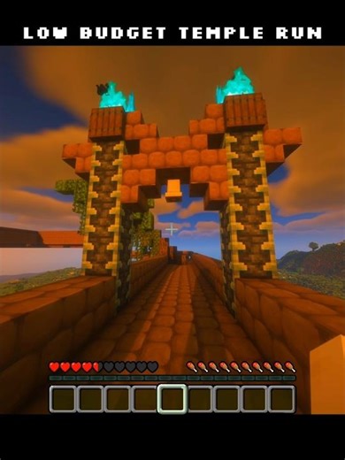 Low Budget Temple Run In Minecraft 🤯 #minecraftshorts #shorts