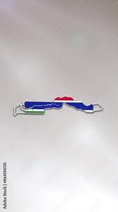 Mobile Vertical Resolution 2160x3840 Pixels, Gambia Flag on its Country Map, 3D Map Flag Opener, Suitable for Politics, Elections, Travel, News and Sports Events and Presentations