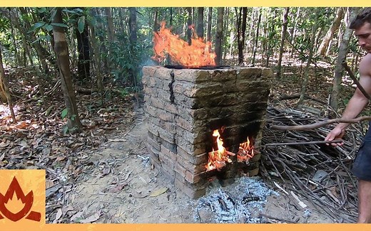 【疯狂原始人Primitive Technology】如何建砖窑和烧砖