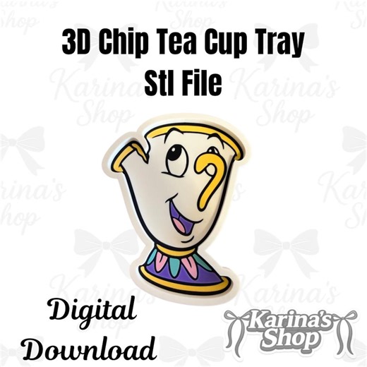 Chip Tea Cup STL File/bead Tray/desk Organizer/ Trinket - Etsy