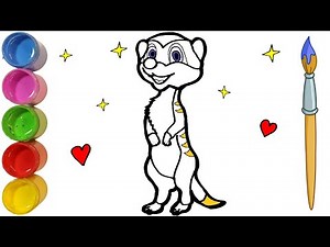 How To Draw A Meerkat | Drawing and Coloring for Kids & Toddlers | Come & Draw With Me