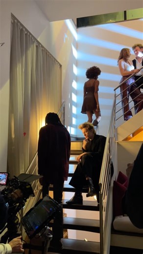 Behind the scenes of the Slumber Party video.