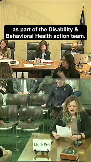 Recently, I testified in support of LB1056 on behalf of the League of Women Voters of Nebraska. The Disability & Behavioral Health team supported the right to choice of interpreter and covering costs and employers insurance covering (or at least helping to) cover the costs of assistive devices and mobility aids if they break at work. These are all important things to consider when it comes to access needs for Deaf and disabled people. Video Description: Rikki in a hearing room at the Capitol tes