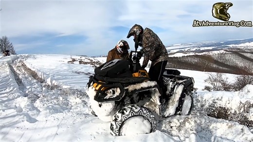 Deep snow ATV ride Can-Am Outlander North Edition