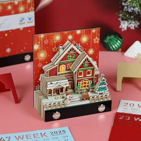 After Christmas Clearance,Calendar 2025,3D Memo Pad Art Calendar 2025 Christmas 3D Calendar Tear Paper Sculpture Notepad DIY Notes Time Piece Calendar Creative Desk Calendar With Light - Walmart.ca