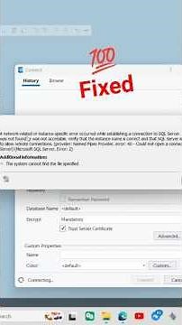 How We Fixed SQL Server Network Errors (And You Can Too!)#sql #error #network #shorts #sqlserver