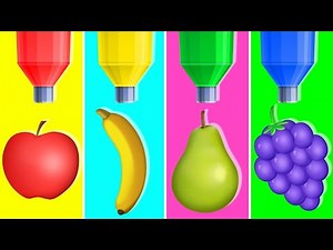 Color Fruits With Tubes 🍎 Learn Colors 🌈 Educational Videos For Kids
