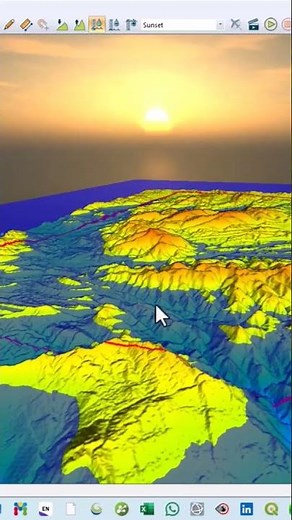Water Surface Animation In Global Mapper.#mapping #topography #gis #geology #water #hydrology #qgis