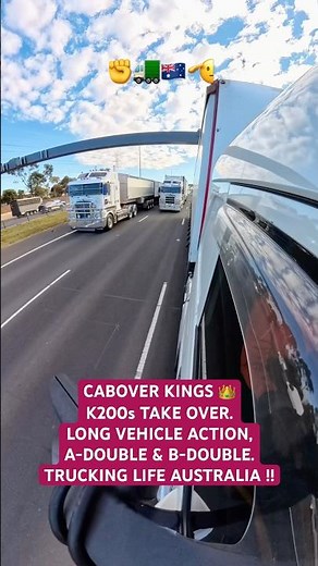 CABOVER KINGS! Kenworth K200 B-Double & A-Double Long Vehicles Flying Past Volvo FM Semi on Highway.