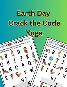 Earth Day Crack the Code Yoga, OT, PT, Movement Breaks, Gross motor, centers