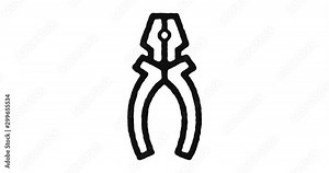 Hardware store outline icon animation footage/video. Hand drawn like symbol animated with motion graphic, can be used as loop item, has alpha channel and it's at 4K video resolution.