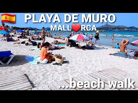 4K🇪🇸Playa de Muro🏖 Alcudia Mallorca🌊Beach walk, July 2 ☀️32°C | Spain