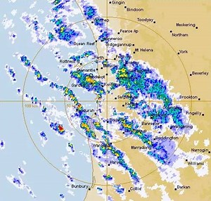 1.5K views | There's a cold front moving through Perth! ⛈️☔ The weather bureau says showers and storms with wind gusts of up to 80km/h are expected to peak this morning and again tonght, with falls of up to 20mm possible. | ABC Perth | Facebook