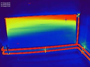 How a radiator heats up in Infrared in real-time