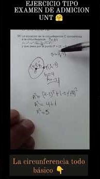 ejercicio tipo examen de ADMICION la circunferencia todo básico #matematicas