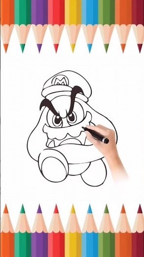 How to Draw Goomba Mario in a simple