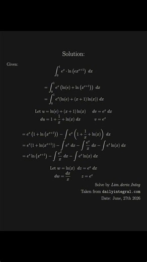 Integration by parts | Easy | Day 20th of solving calculus everyday until summer ends