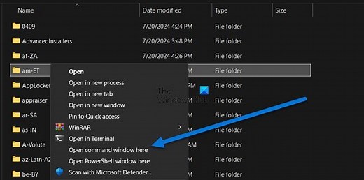 Restore Open command window here item to Folder Context Menu in Windows 11/10