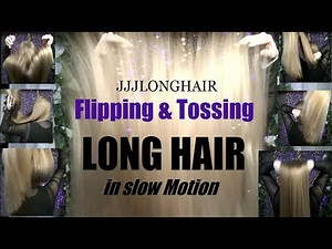 Tossing and flipping Long Hair in Slow Motion!