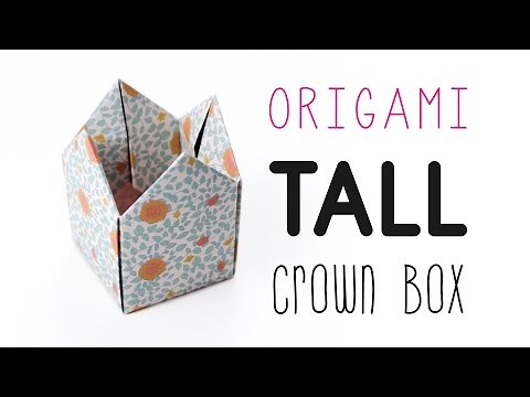 Origami Crown Box Tutorial - Tall Version - Paper Kawaii