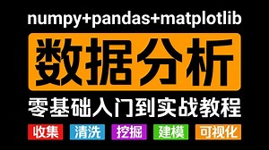 【全94集】Python数据分析，numpy pandas matplotlib数据分析，数据可视化教程