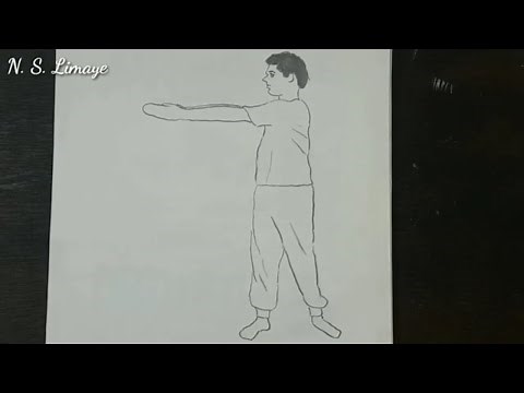 How To Draw Man Doing Yoga Katichakrasna Pose | Step By Step In Easy Way For Beginners | N. S Limaye