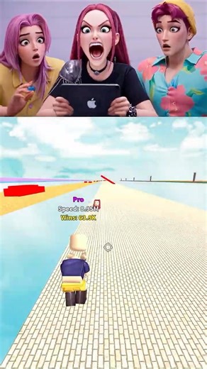 Mira and Abby are playing Roblox😱🤯 every second +50 speed