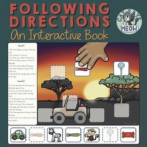 Following Directions Interactive Book 1 & 2 Steps, Temporal, Conditional, etc.