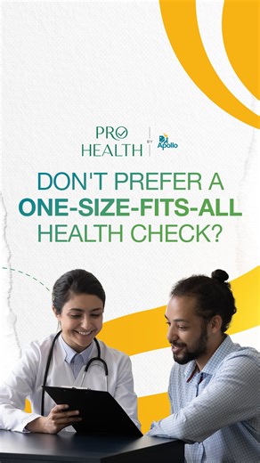 Meet MyProHealth: where your lifestyle, risks & goals shape your health check. - Customised tests made for you - AI-powered future risk scores - Expert guidance & a dedicated health mentor No overtesting. No undertesting. Just what’s right for YOU. Call 1800-570-1033 to get started today. #ApolloHospitals #ApolloProHealth #TalkProHealth #BeProHealth | Apollo Hospitals