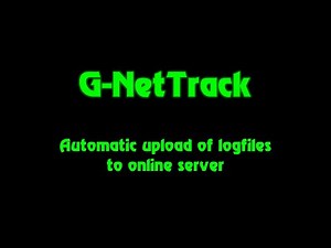 G-NetTrack Pro - Automatic upload of logfiles to online server