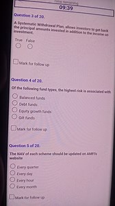 Iime remaining09:39Question 3 of 20.A Systematic Withdrawal... | Filo