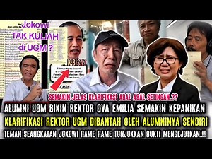 GEGER ! ALUMNI UGM BIKIN REKTOR OVA EMILIA SEMAKIN KEPANIKAN SETELAH KLARIFIKASI IJAZAH JOKOWI