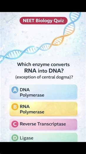 NEET Biology MCQ 🔥 Which Enzyme Converts RNA into DNA?