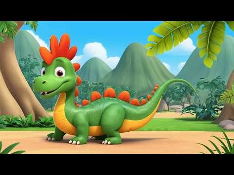 Rooster Tries to Wake Up a Sleeping Dino | Fun Kids Nursery Rhyme Animation