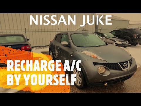Nissan Juke - HOW TO RECHARGE / REFILL A/C AIR CONDITIONING BY YOURSELF