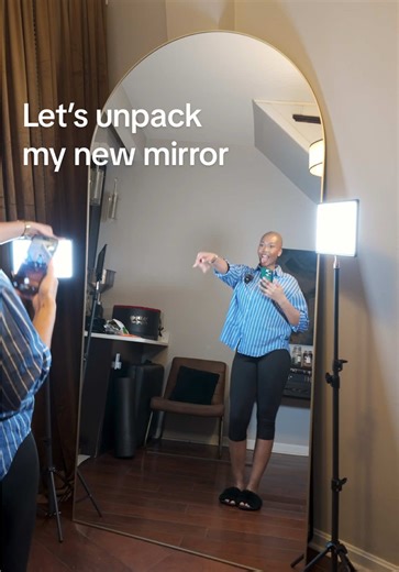 She want a BIG DOG!!! 😂 new mirror from Amazon #floormirror | mirrors