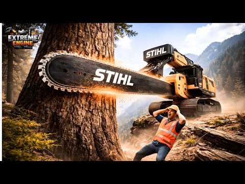 Extreme Dangerous Fastest Big Chainsaw Cutting Tree Machines | Biggest Heavy Machinery Machines #4