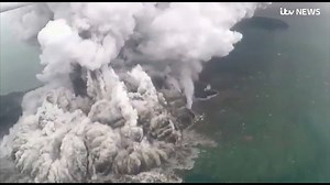 These aerial pictures show Anak Krakatau volcano erupting on Sunday, a day after its eruption caused a deadly tsunami in Indonesia. Read more here: https://bit.ly/2AcRkzs | ITV News
