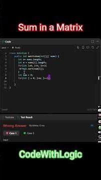 Sum in a Matrix | LeetCode | Java | DSA | Code With Logic | Problem