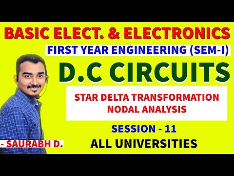 BASIC ELECTRICAL & ELECTRONICS | BEE | S-11 | FIRST YEAR ENGINEERING | SEM-1 | NODAL ANALYSIS | DC