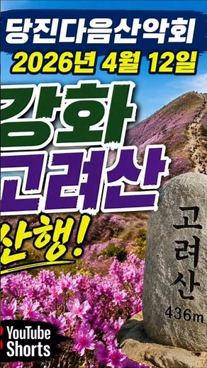 당진다음산악회 2026년4월12일 강화 고려산산행#산악회#진달래꽃#강화#단체산행#관광버스
