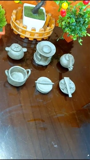 Making mini kitchen set with clay#clayart #shorts #subscribe
