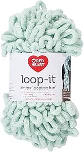 RED HEART Loop-It yarn, Mint To Be